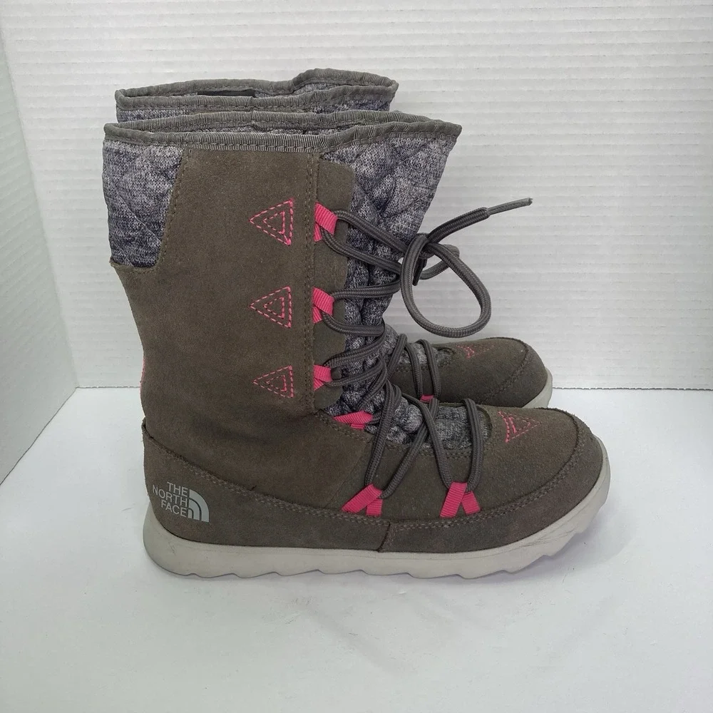 The North‎ Face Women's Size 6 Shoes Thermoball Apres Mid Calf  Boots Brown Gray